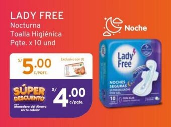 Mifarma LADY FREE Nocturna Toalla Higiénica Pqte. x 10 und oferta