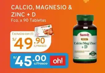 Mifarma CALCIO, MAGNESIO & ZINC + D Fco. x 90 Tabletas oferta