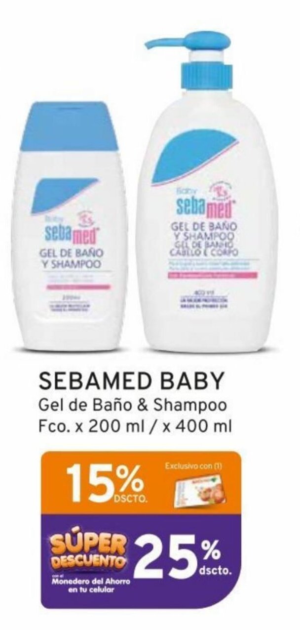 Mifarma SEBAMED BABY Gel de Baño & Shampoo Fco. x 200 ml / x 400 ml oferta