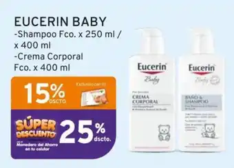 Mifarma EUCERIN BABY -Shampoo Fco. x 250 ml / x 400 ml -Crema Corporal Fco. x 400 ml oferta