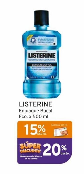 Mifarma LISTERINE Enjuague Bucal Fco. x 500 ml oferta