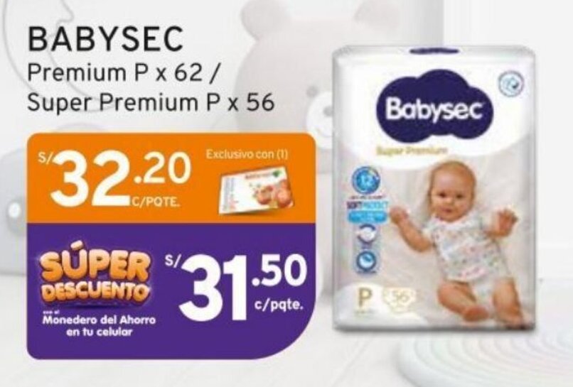 Mifarma BABYSEC Premium P x 62 / Super Premium P x 56 oferta