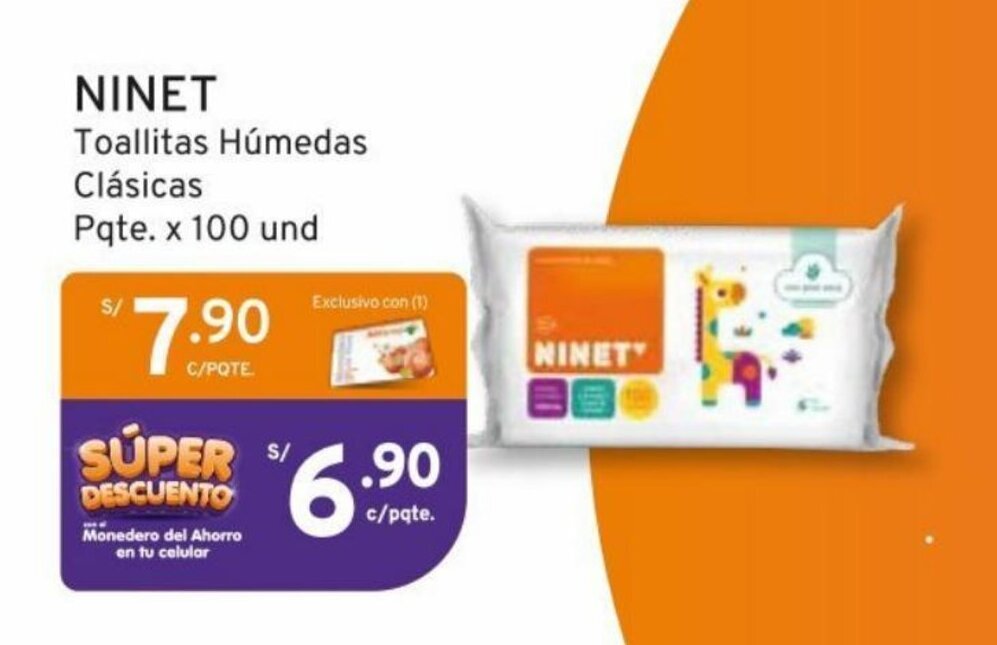 Mifarma NINET Toallitas Húmedas Clásicas Pqte. x 100 und oferta