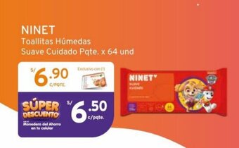Mifarma NINET Toallitas Húmedas Suave Cuidado Pqte. x 64 und oferta