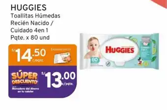 Mifarma HUGGIES Toallitas Húmedas Recién Nacido / Cuidado 4 en 1 Pqte. x 80 und oferta