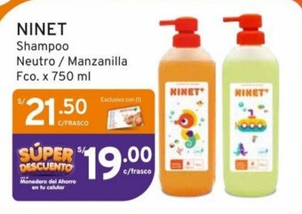 Mifarma NINET Shampoo Neutro / Manzanilla Fco. x 750 ml oferta