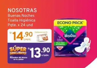 Mifarma NOSOTRAS Buenas Noches Toalla Higiénica Pqte. x 24 und oferta