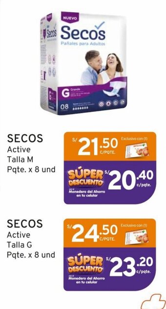 Mifarma SECOS Active Talla M Pqte. x 8 und oferta
