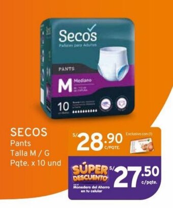 Mifarma SECOS Pants Talla M/G Pqte. x 10 und oferta