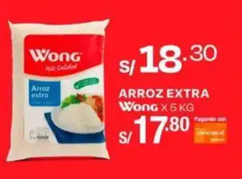 Wong ARROZ EXTRA Wong X 5 KG oferta