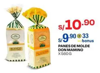 Wong PANES DE MOLDE DON MAMINO x 560 G oferta