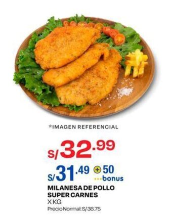 Wong MILANESA DE POLLO SUPER CARNES X KG oferta