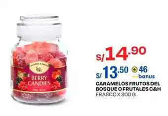 Wong CARAMELOS FRUTOS DEL BOSQUE O FRUTALES C&H FRASCO X 300 G oferta