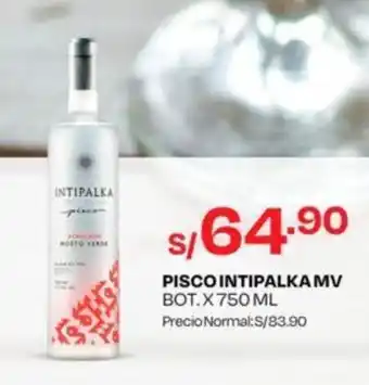 Wong PISCO INTIPALKA MV BOT .X 750 ML oferta