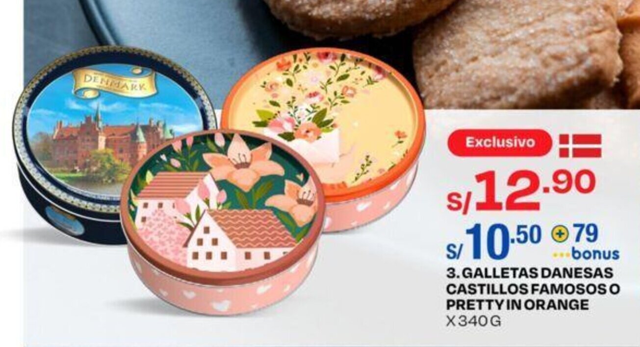 Wong 3. GALLETAS DANESAS CASTILLOS FAMOSOS O PRETTY IN ORANGE X 340G oferta