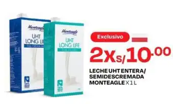 Wong LECHE UHT ENTERA/ SEMIDESCREMADA MONTEAGLE 2 X 1L oferta