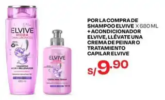 Wong POR LA COMPRA DE SHAMPOO ELVIVE X 680 ML + ACONDICIONADOR ELVIVE, LLÉVATE UNA CREMA DE PEINAR O TRATAMIENTO CAPILAR ELVIVE oferta