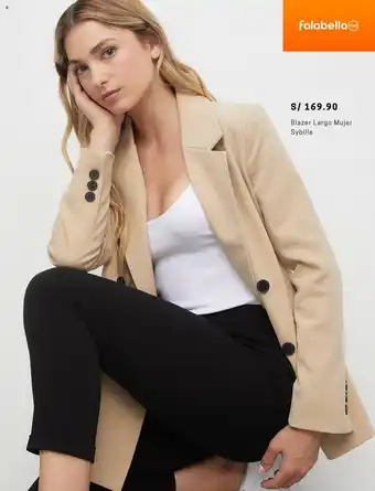 Falabella Blazer Largo Mujer Sybilla oferta