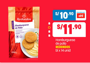Plaza Vea Hamburguesa de pollo REDONDOS bl x 14 unid oferta