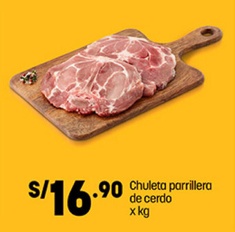 Plaza Vea Chuleta parrillera de cerdo x kg oferta