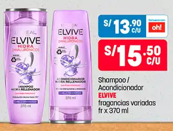 Plaza Vea Shampoo/ Acondicionador ELVIVE fragancias variadas fr x 370 ml oferta