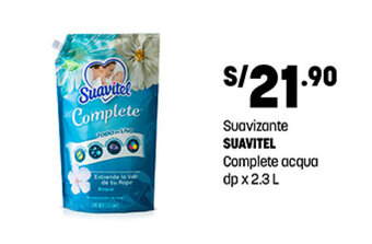 Plaza Vea Suavizante SUAVITEL Complete acqua dp x 2.3L oferta