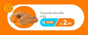 Plaza Vea Camote amarillo x kg oferta