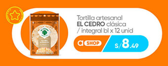 Plaza Vea Tortilla artesanal EL CEDRO clásica / integral bl x 12 unid oferta