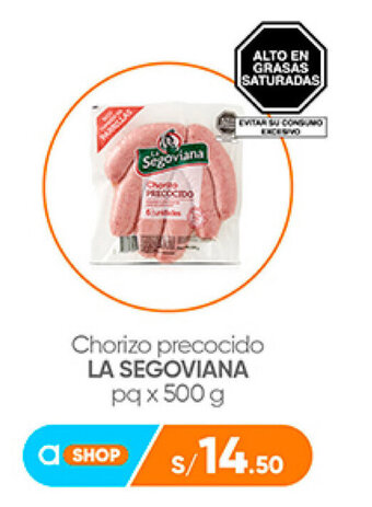 Plaza Vea Chorizo precocido LA SEGOVIANA pq x 500 g oferta