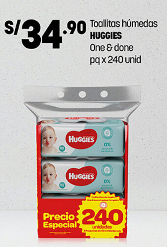 Plaza Vea Toallitas húmedas HUGGIES One & done pq x 240 unid oferta