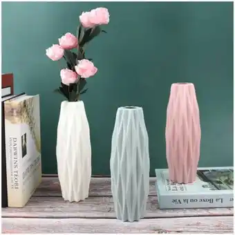 Linio Maceta florero jarrón decorativo aleatorio regalo 2 rosas artificiales oferta