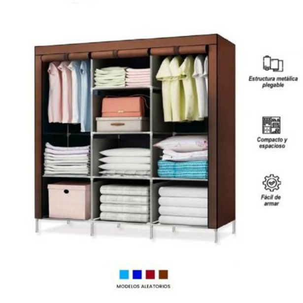 Linio Ropero perchero organizador armario closet armable 3 cuerpos con funda oferta