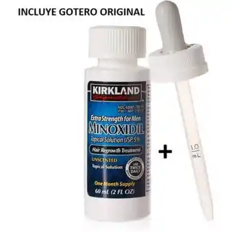 Linio Minoxidil kirkland 5% 1 frasco/ 1 mes y gotero  - barba y cabello oferta