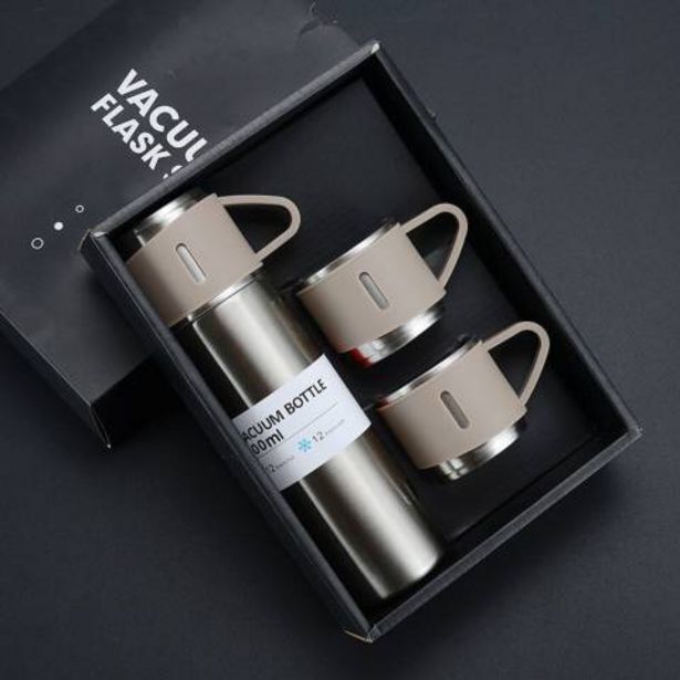 Linio Termo de acero inoxidable con tazas, regalo oferta