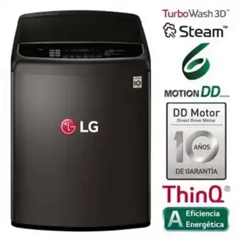 Maestro Lavadora 22 kg lg carga superior turbowash 3d con steam lavado a vapor wt22bss6h negro acero oferta