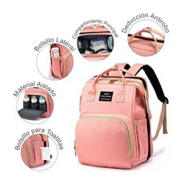 Linio Mochila pañalera amplia - cuna rosa oferta