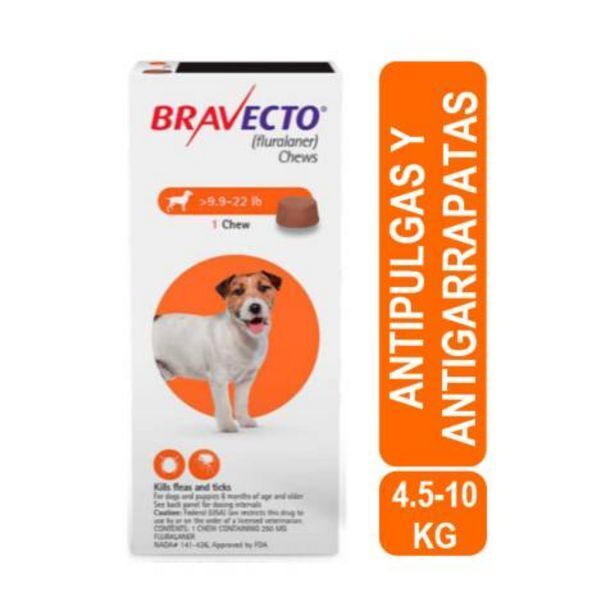 Linio Bravecto antipulgas para perros 250 mg 4.5 - 10 kg oferta