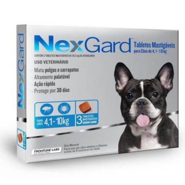 Linio Nexgard antipulgas masticable 28,3 mg x 3 tab  4.1 - 10 kg oferta