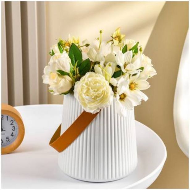 Linio Maceta florero jarrón decorativo color blanco verde claro y oscuro oferta