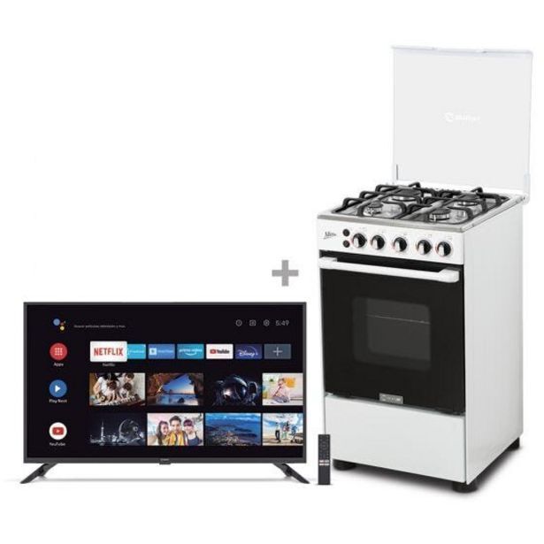 Hiraoka Cocina a glp miray mirto 4 hornillas + televisor miray led fhd smart 40 ms40-t1001bt oferta