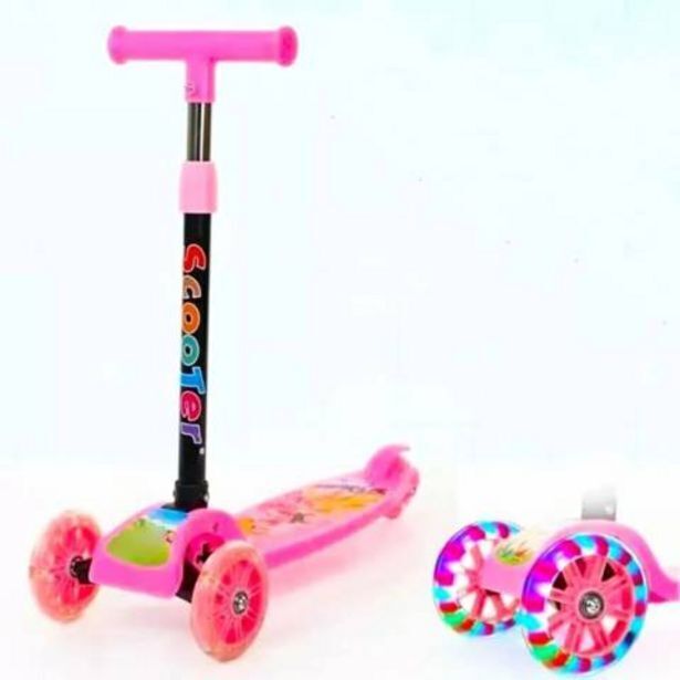 Linio Scooter plegable para niños con luces rosa oferta