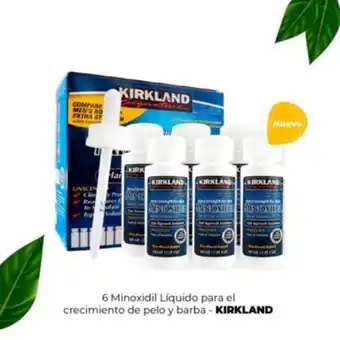 Linio Minoxidil kirkland 5% 6frasco/ 6 meses y gotero - barba y cabello oferta