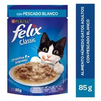 Tottus Comida húmeda para gatos felix adulto sabor pescado blanco en salsa en pouch de 85 g oferta