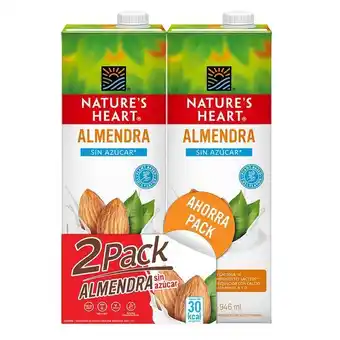 Metro Twopack bebida de almendra nature's heart sin azúcar caja 946ml oferta