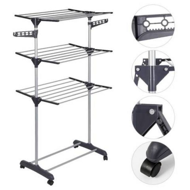 Linio Colgador de ropa de tres niveles 160 x 73 x 55 cm oferta