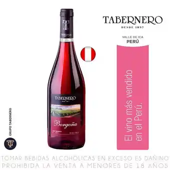 Metro Vino tinto borgoña tabernero semi seco botella 750ml oferta