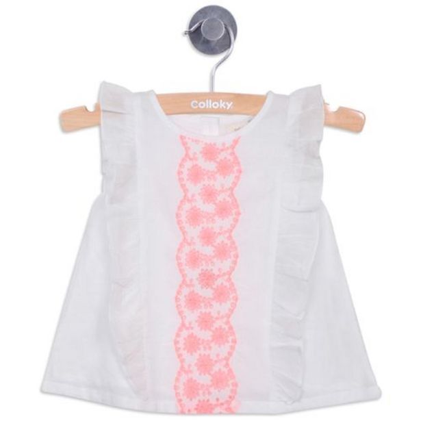 Platanitos Colloky blusa con bordado central fluor floral blvl08 oferta