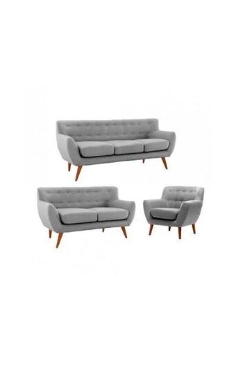 Tiendas EFE Juego de sala fabiani 3-2-1 nazli gris oferta