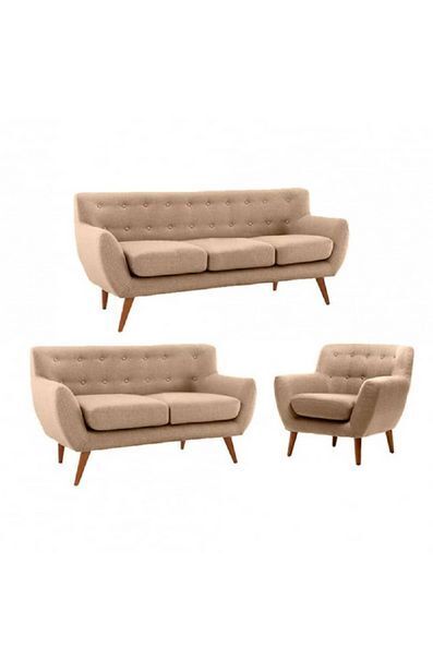 Tiendas EFE Juego de sala fabiani 3-2-1 nazli beige oferta