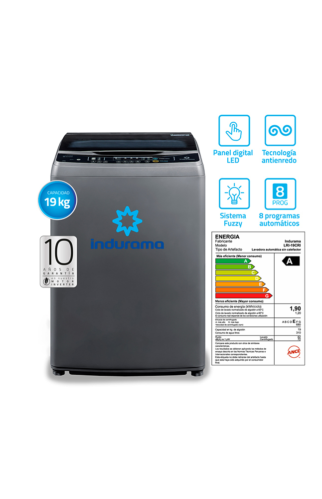 Tiendas EFE Lavadora indurama carga superior 19kg lri-19cri croma oferta